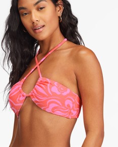 bold print bikini top